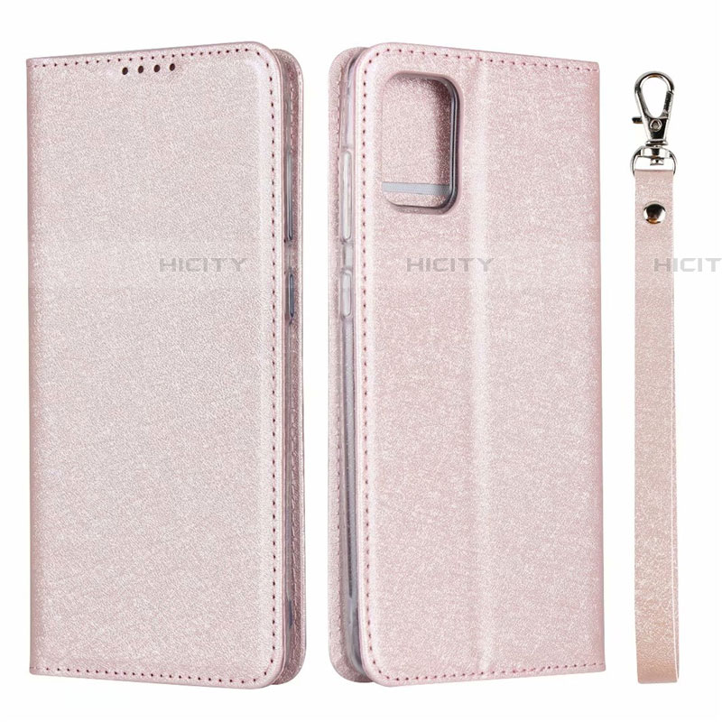 Custodia Portafoglio In Pelle Cover con Supporto L18 per Samsung Galaxy A51 5G Oro Rosa