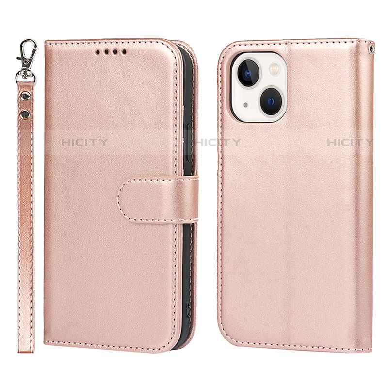 Custodia Portafoglio In Pelle Cover con Supporto L19 per Apple iPhone 13 Oro Rosa