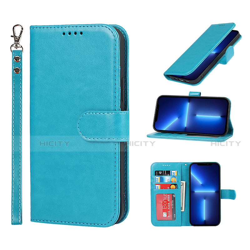 Custodia Portafoglio In Pelle Cover con Supporto L19 per Apple iPhone 13 Pro Cielo Blu