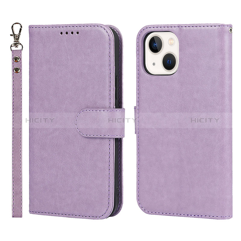 Custodia Portafoglio In Pelle Cover con Supporto L19 per Apple iPhone 15 Plus Lavanda