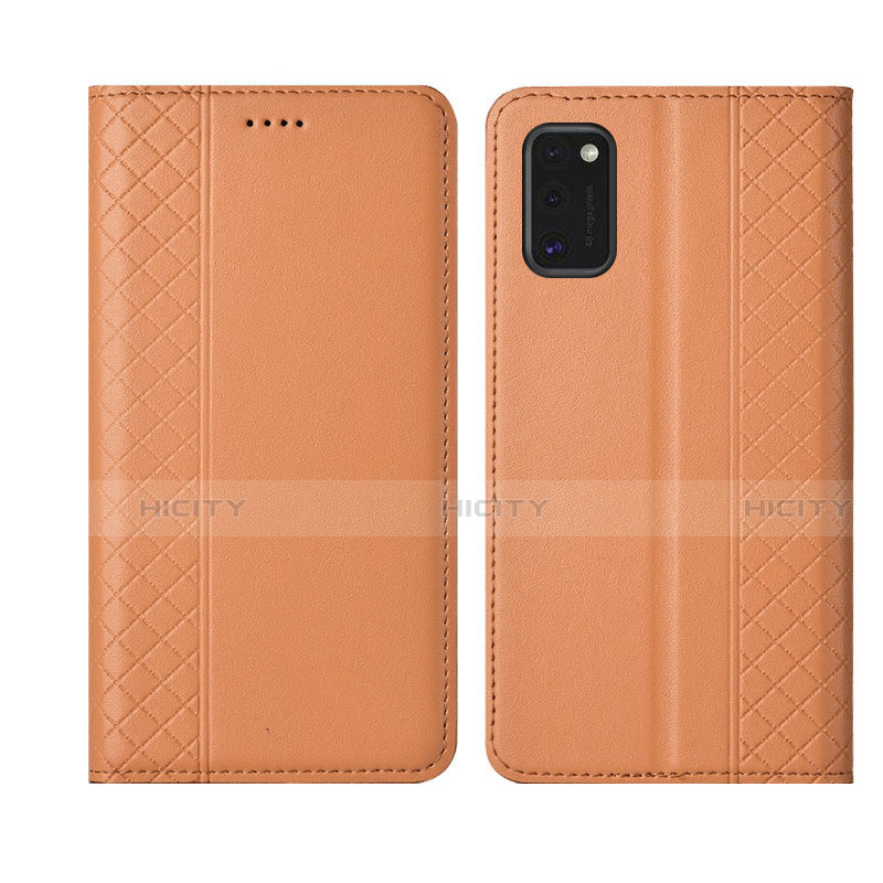 Custodia Portafoglio In Pelle Cover con Supporto L21 per Samsung Galaxy A41 Arancione