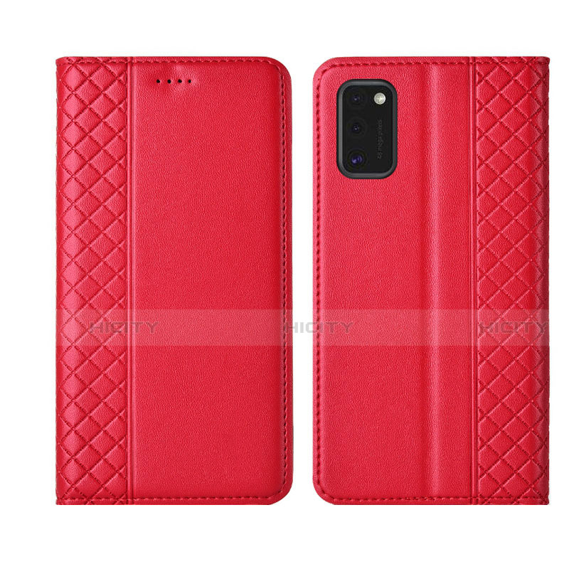 Custodia Portafoglio In Pelle Cover con Supporto L21 per Samsung Galaxy A41 Rosso