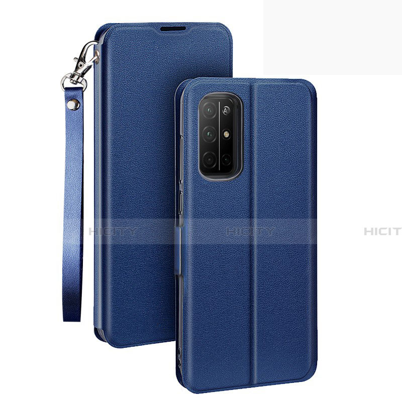 Custodia Portafoglio In Pelle Cover con Supporto L22 per Huawei Honor 30S Blu