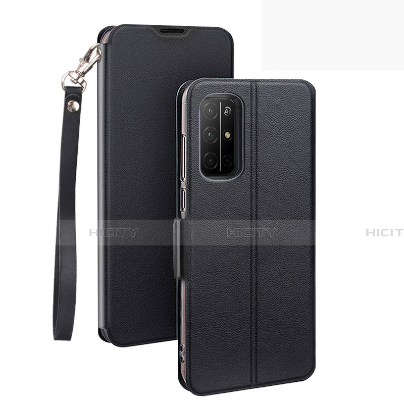 Custodia Portafoglio In Pelle Cover con Supporto L22 per Huawei Honor 30S Nero