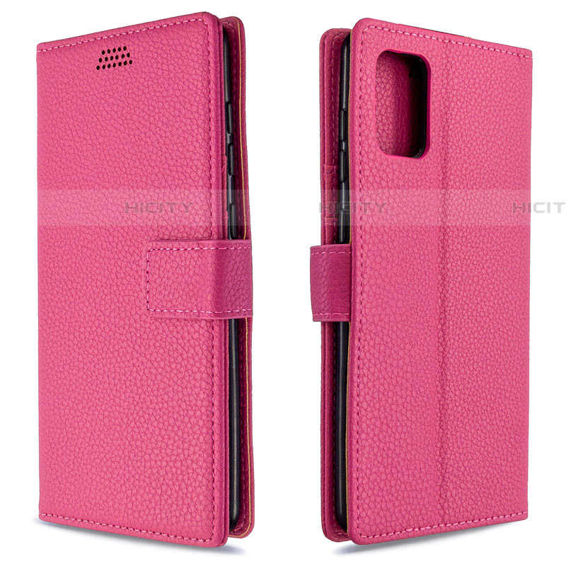 Custodia Portafoglio In Pelle Cover con Supporto L22 per Samsung Galaxy A71 5G Rosa Caldo