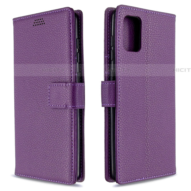 Custodia Portafoglio In Pelle Cover con Supporto L22 per Samsung Galaxy A71 5G Viola