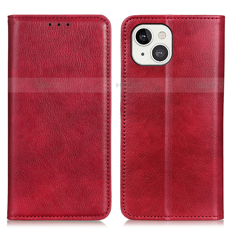 Custodia Portafoglio In Pelle Cover con Supporto L25 per Apple iPhone 13 Mini Rosso