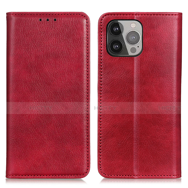 Custodia Portafoglio In Pelle Cover con Supporto L25 per Apple iPhone 14 Pro Rosso