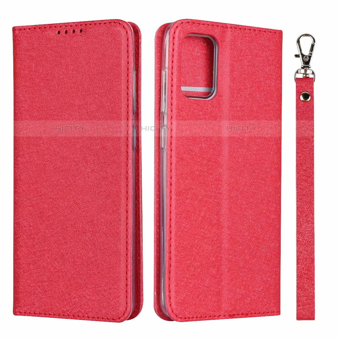 Custodia Portafoglio In Pelle Cover con Supporto L27 per Samsung Galaxy A71 5G Rosso