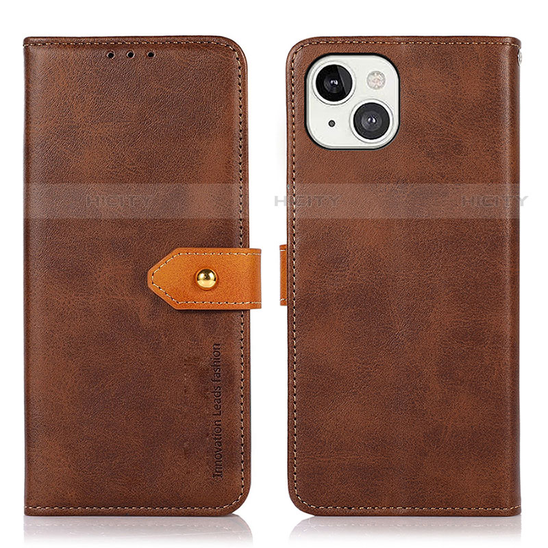 Custodia Portafoglio In Pelle Cover con Supporto L29 per Apple iPhone 13 Marrone