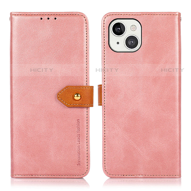 Custodia Portafoglio In Pelle Cover con Supporto L29 per Apple iPhone 13 Oro Rosa