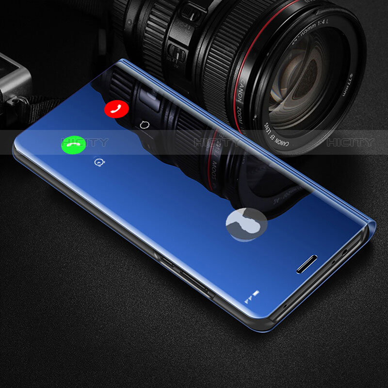 Custodia Portafoglio In Pelle Cover con Supporto Laterale Specchio Cover L01 per Huawei Mate 40 Blu