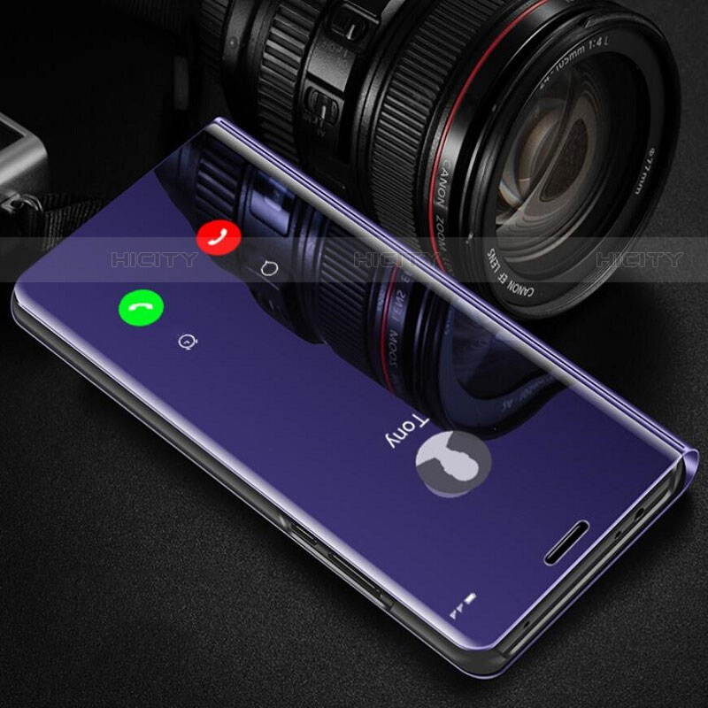 Custodia Portafoglio In Pelle Cover con Supporto Laterale Specchio Cover L01 per Huawei Mate 40 Viola