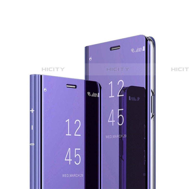 Custodia Portafoglio In Pelle Cover con Supporto Laterale Specchio Cover L01 per Huawei Nova 5i Pro Viola