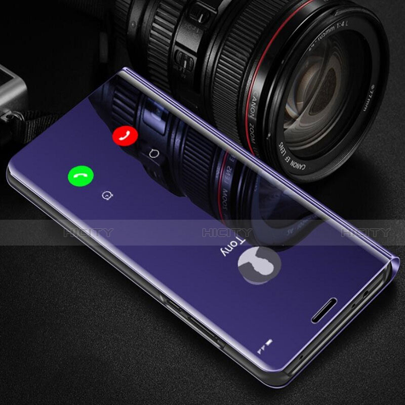 Custodia Portafoglio In Pelle Cover con Supporto Laterale Specchio Cover L01 per Huawei Nova 8 5G Viola