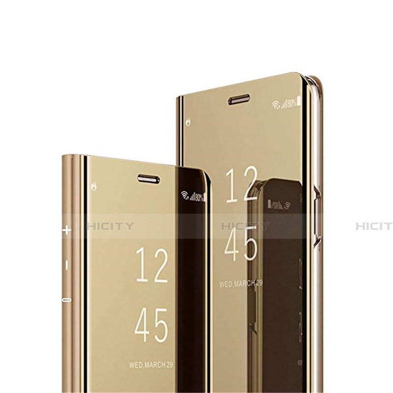 Custodia Portafoglio In Pelle Cover con Supporto Laterale Specchio Cover L01 per Huawei P Smart Z (2019) Oro