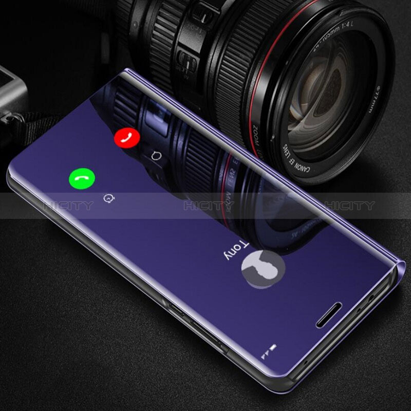 Custodia Portafoglio In Pelle Cover con Supporto Laterale Specchio Cover L01 per OnePlus 10T 5G Viola