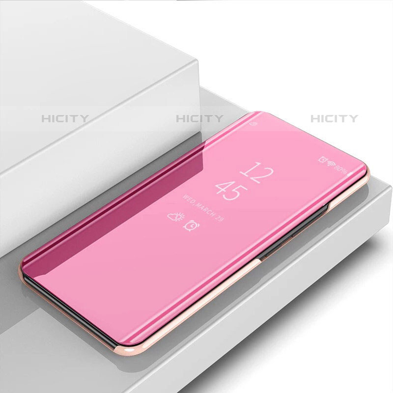 Custodia Portafoglio In Pelle Cover con Supporto Laterale Specchio Cover L01 per OnePlus Nord N200 5G Oro Rosa