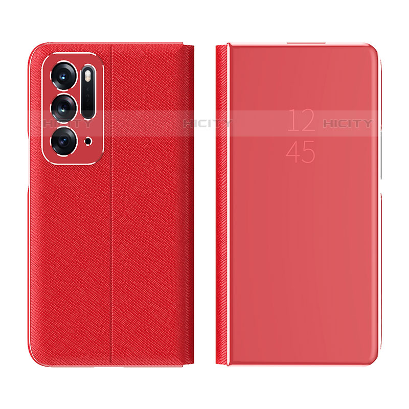 Custodia Portafoglio In Pelle Cover con Supporto Laterale Specchio Cover L01 per Oppo Find N 5G