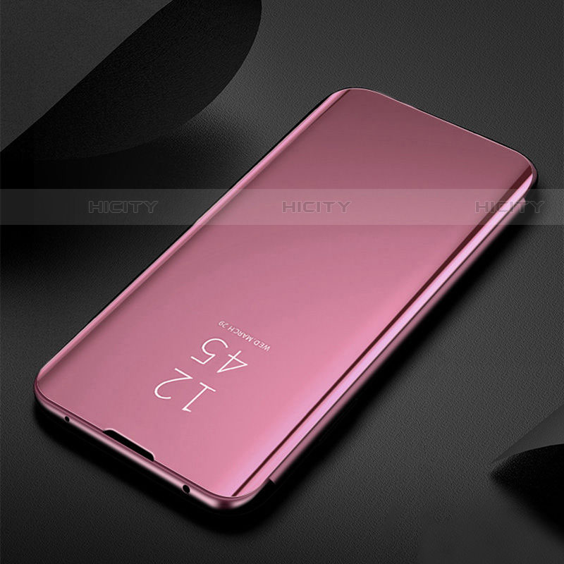 Custodia Portafoglio In Pelle Cover con Supporto Laterale Specchio Cover L01 per Samsung Galaxy S22 5G Oro Rosa