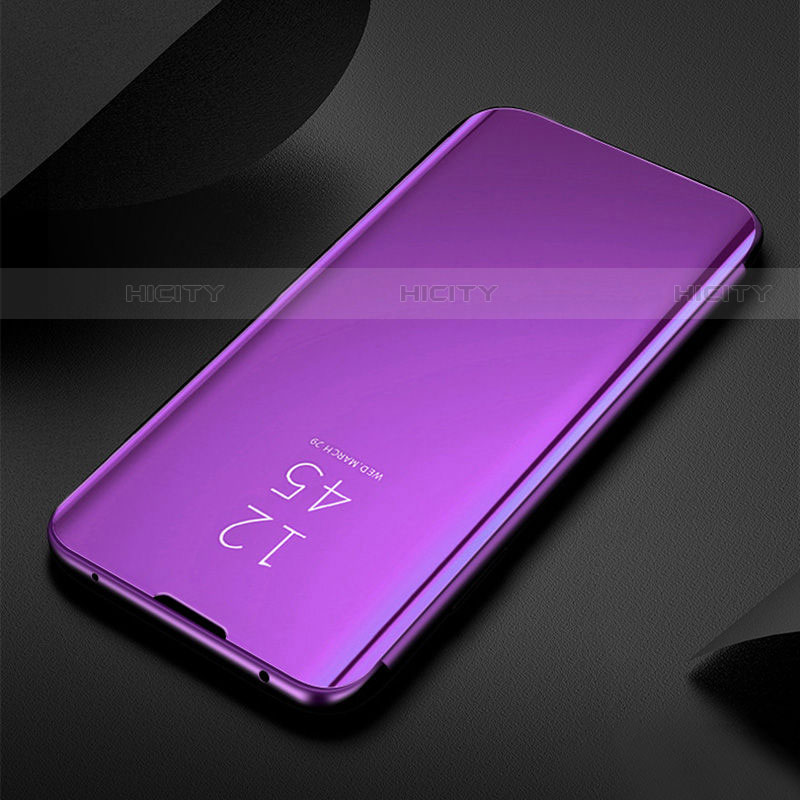 Custodia Portafoglio In Pelle Cover con Supporto Laterale Specchio Cover L01 per Samsung Galaxy S22 Plus 5G Viola