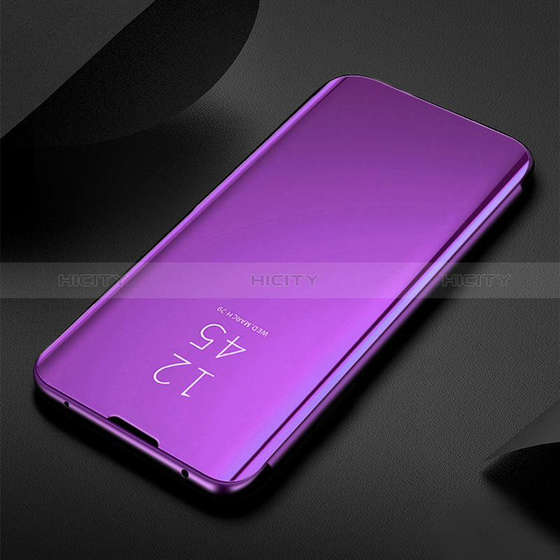 Custodia Portafoglio In Pelle Cover con Supporto Laterale Specchio Cover L01 per Samsung Galaxy S24 5G Viola