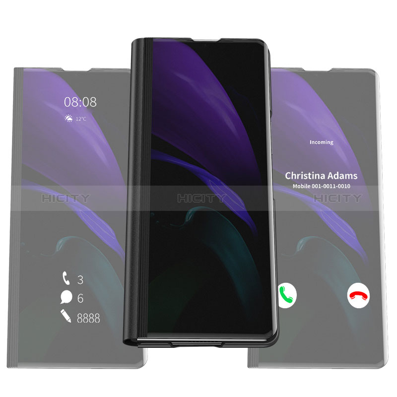 Custodia Portafoglio In Pelle Cover con Supporto Laterale Specchio Cover L01 per Samsung Galaxy Z Fold3 5G