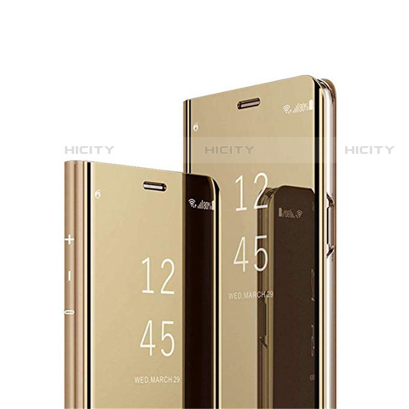 Custodia Portafoglio In Pelle Cover con Supporto Laterale Specchio Cover L02 per Huawei Mate 40 Lite 5G Oro