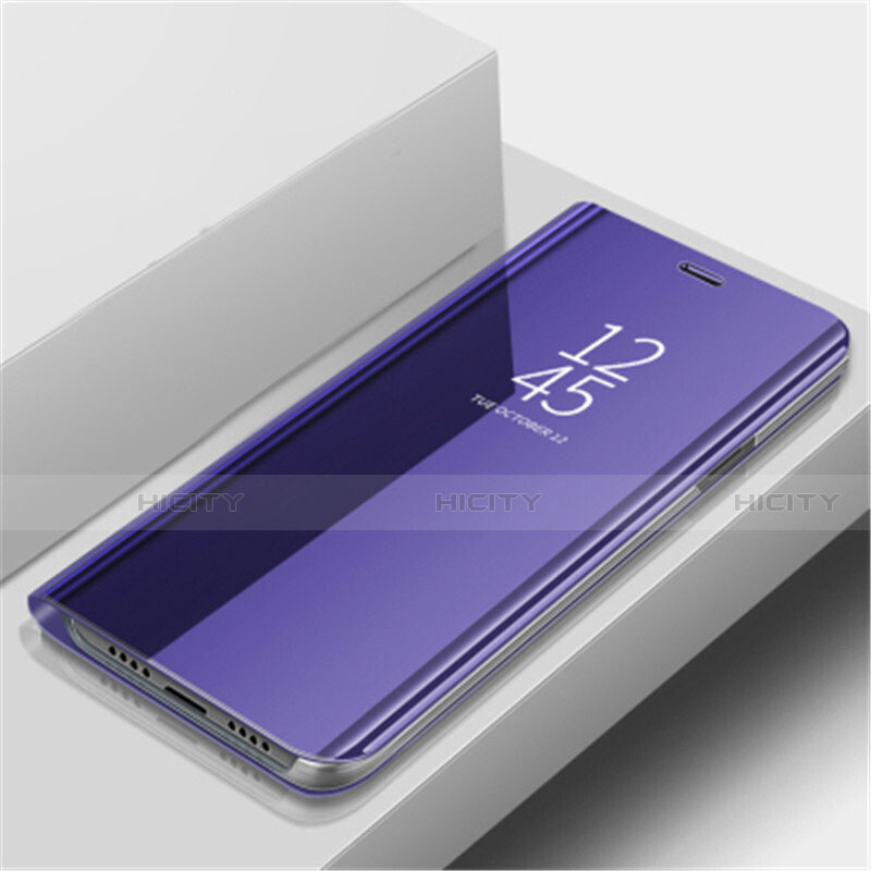 Custodia Portafoglio In Pelle Cover con Supporto Laterale Specchio Cover L02 per Huawei Nova 5 Pro Viola