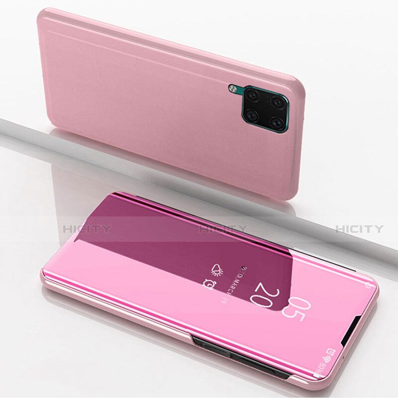 Custodia Portafoglio In Pelle Cover con Supporto Laterale Specchio Cover L02 per Huawei Nova 6 SE Oro Rosa