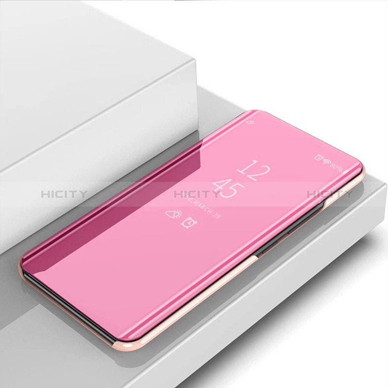 Custodia Portafoglio In Pelle Cover con Supporto Laterale Specchio Cover L02 per OnePlus Nord 2 5G Oro Rosa