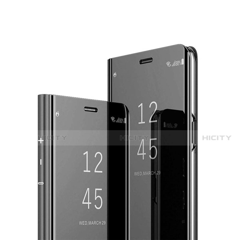 Custodia Portafoglio In Pelle Cover con Supporto Laterale Specchio Cover L02 per Sony Xperia 5 II Nero