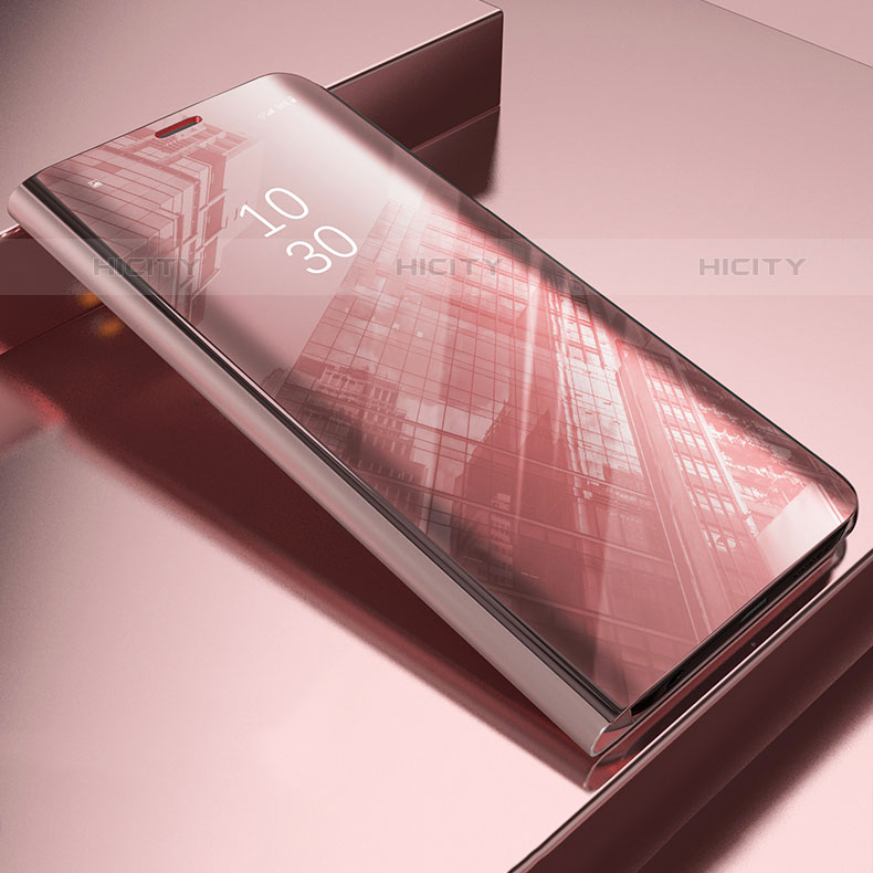 Custodia Portafoglio In Pelle Cover con Supporto Laterale Specchio Cover L04 per Samsung Galaxy M23 5G Oro Rosa