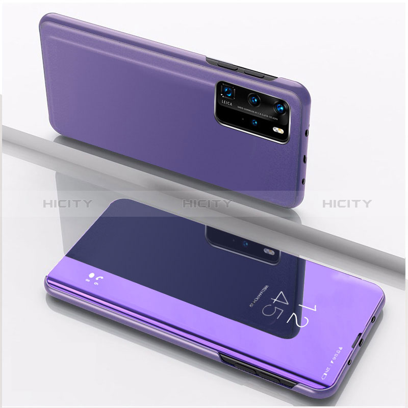 Custodia Portafoglio In Pelle Cover con Supporto Laterale Specchio Cover L04 per Xiaomi Mi 10T 5G Lavanda