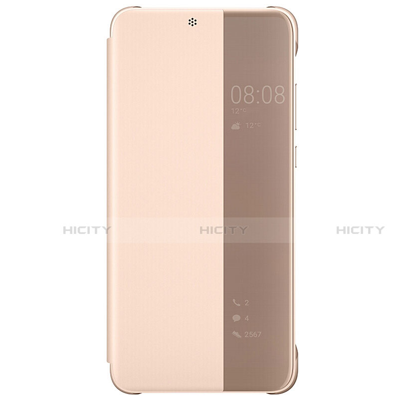 Custodia Portafoglio In Pelle Cover con Supporto Laterale Specchio Cover L05 per Huawei P20 Pro Oro