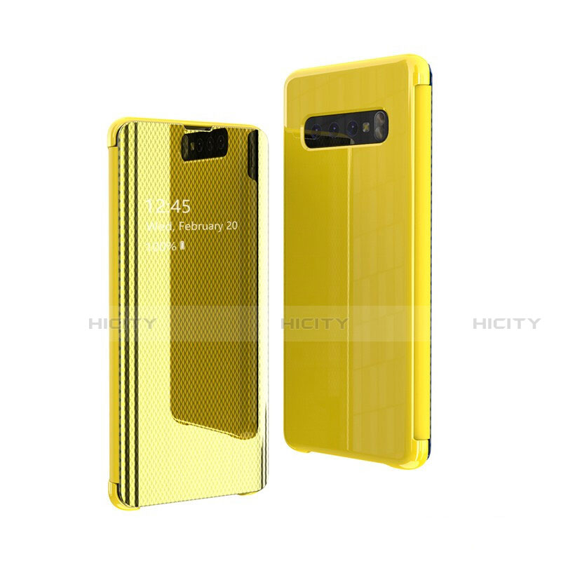 Custodia Portafoglio In Pelle Cover con Supporto Laterale Specchio Cover L05 per Samsung Galaxy S10