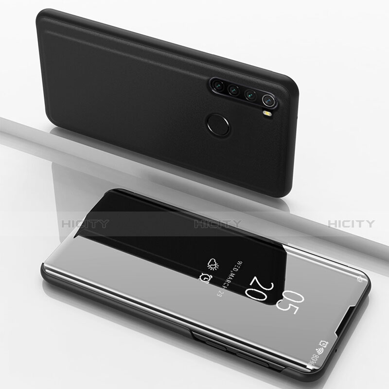 Custodia Portafoglio In Pelle Cover con Supporto Laterale Specchio Cover M01 per Xiaomi Redmi Note 8 (2021) Nero