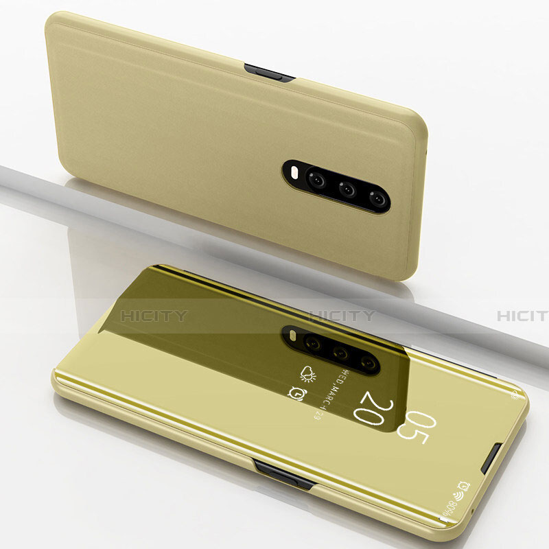 Custodia Portafoglio In Pelle Cover con Supporto Laterale Specchio Cover M02 per Oppo R17 Pro Oro