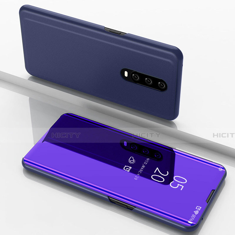 Custodia Portafoglio In Pelle Cover con Supporto Laterale Specchio Cover M02 per Oppo R17 Pro Viola