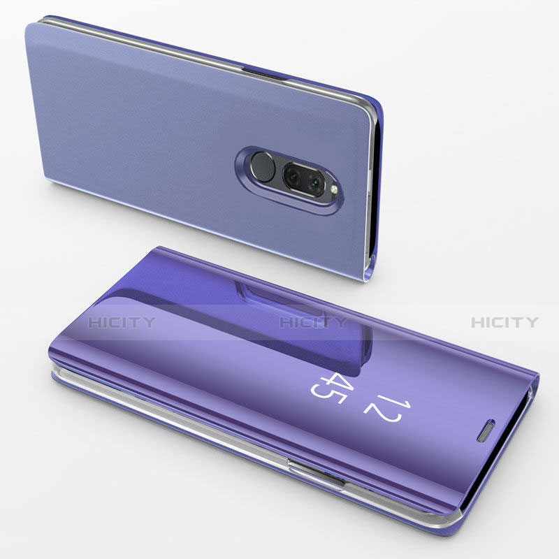 Custodia Portafoglio In Pelle Cover con Supporto Laterale Specchio Cover per Huawei G10 Viola