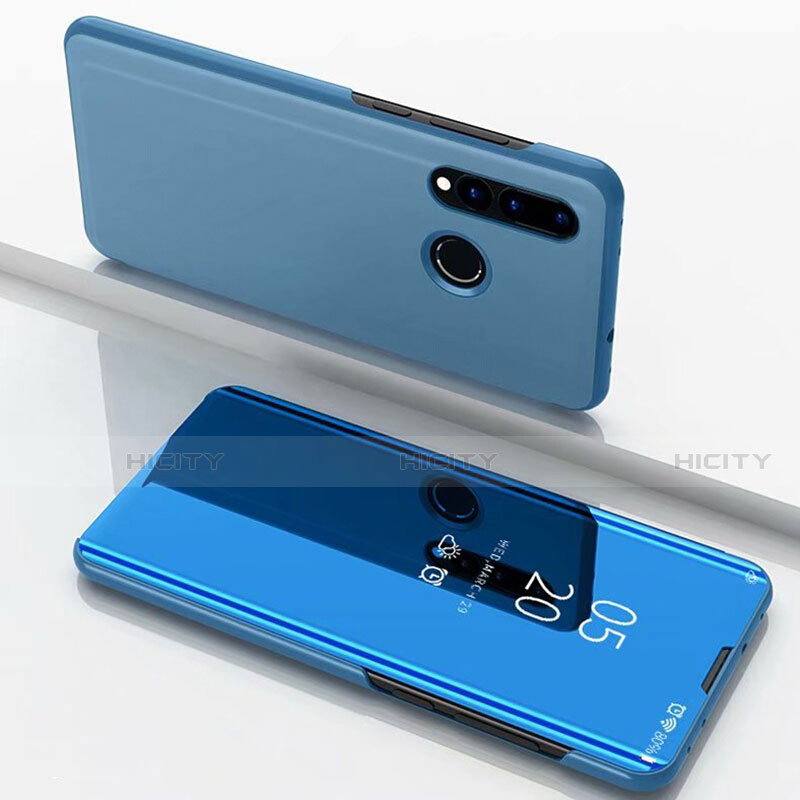 Custodia Portafoglio In Pelle Cover con Supporto Laterale Specchio Cover per Huawei Nova 3i Cielo Blu