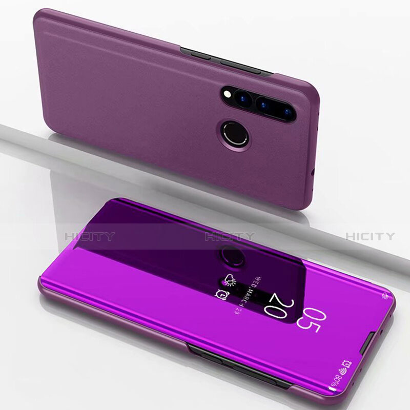 Custodia Portafoglio In Pelle Cover con Supporto Laterale Specchio Cover per Huawei Nova 3i Viola