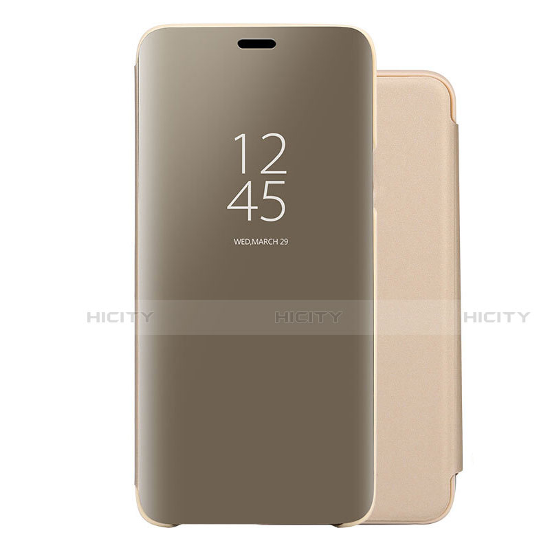 Custodia Portafoglio In Pelle Cover con Supporto Laterale Specchio Cover per Huawei Nova 5 Oro