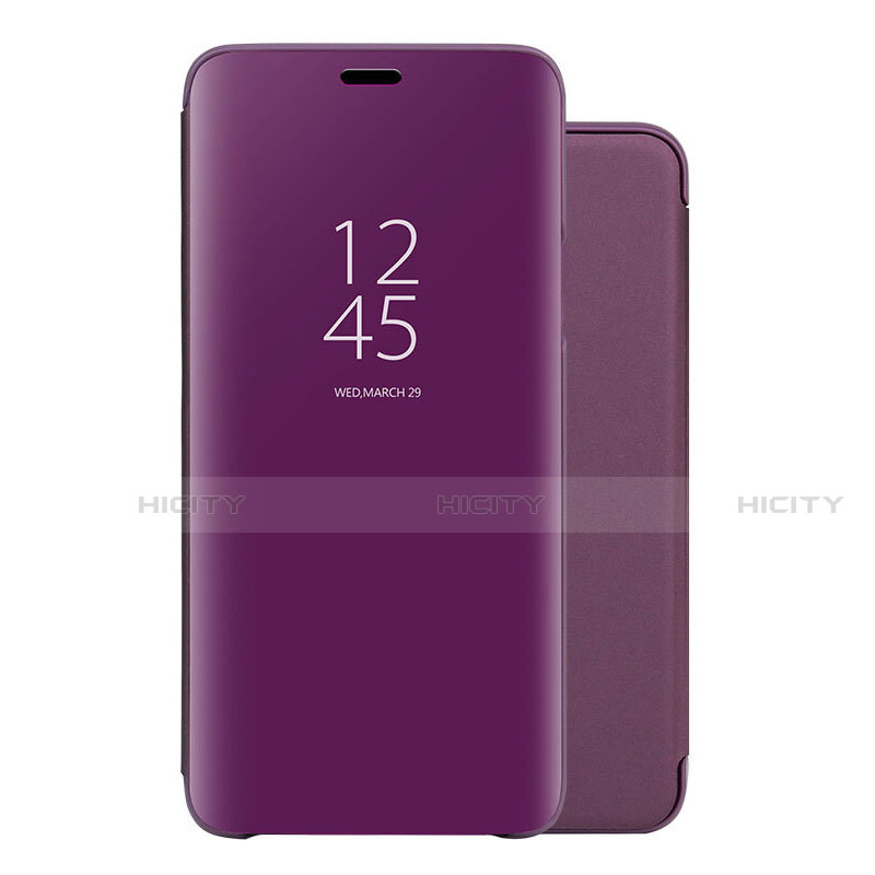 Custodia Portafoglio In Pelle Cover con Supporto Laterale Specchio Cover per Huawei Nova 5 Pro Viola