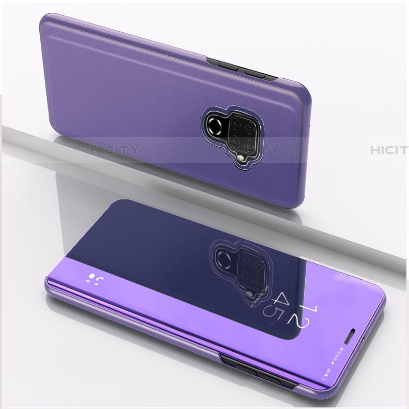 Custodia Portafoglio In Pelle Cover con Supporto Laterale Specchio Cover per Huawei Nova 5z Viola