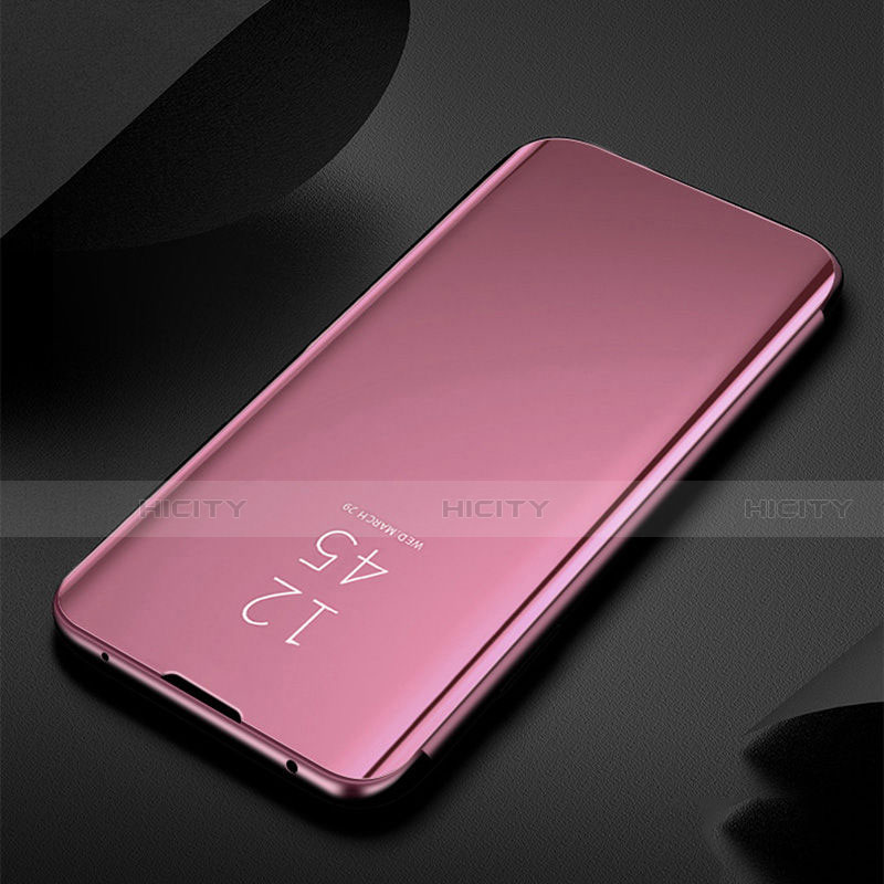 Custodia Portafoglio In Pelle Cover con Supporto Laterale Specchio Cover per Huawei Nova 6 5G Oro Rosa