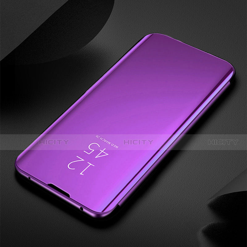 Custodia Portafoglio In Pelle Cover con Supporto Laterale Specchio Cover per Huawei Nova 6 5G Viola