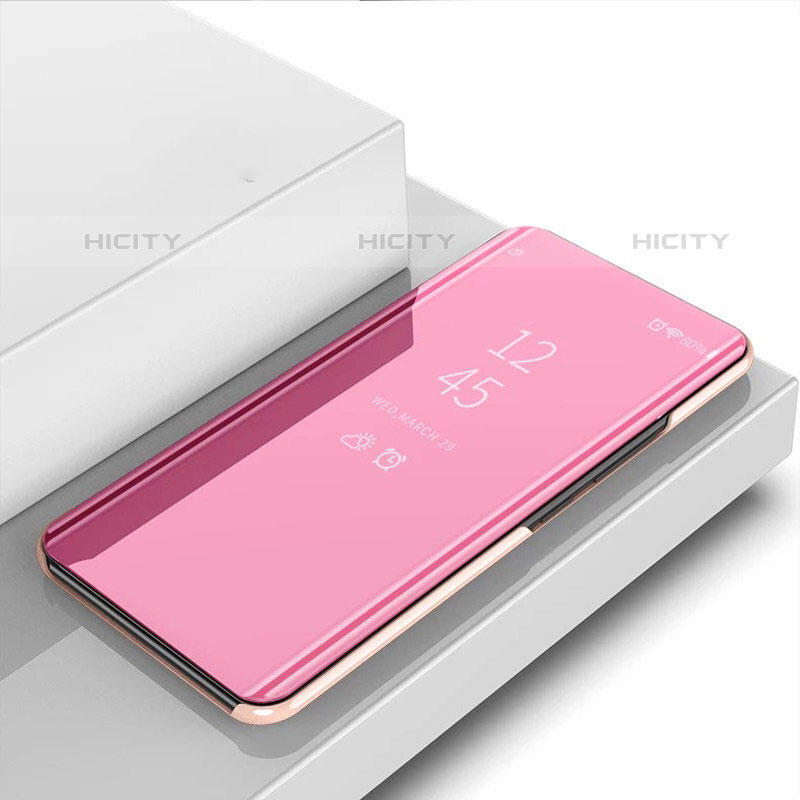 Custodia Portafoglio In Pelle Cover con Supporto Laterale Specchio Cover per Oppo A11s Oro Rosa