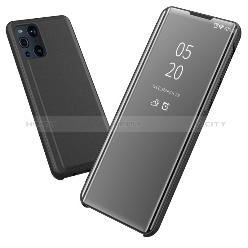 Custodia Portafoglio In Pelle Cover con Supporto Laterale Specchio Cover per Oppo Find X3 5G