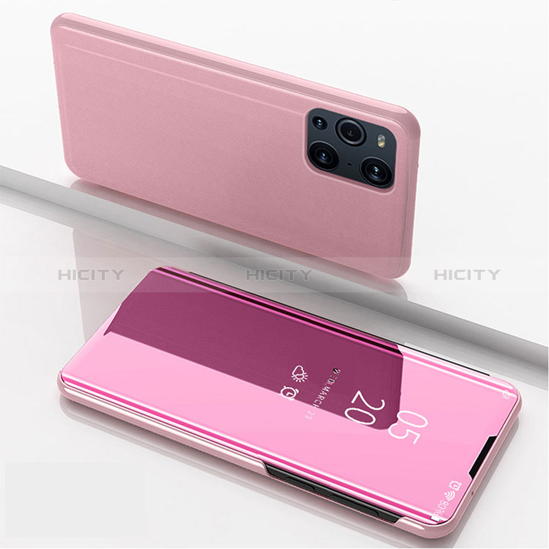 Custodia Portafoglio In Pelle Cover con Supporto Laterale Specchio Cover per Oppo Find X3 5G